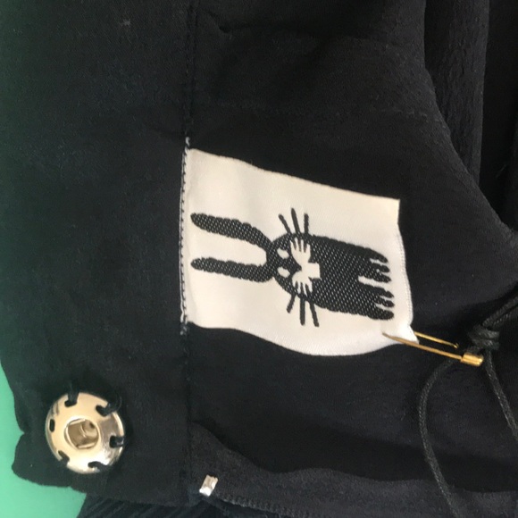 Peter Jensen chiffon bow pleated navy blue skirt - Picture 6 of 8